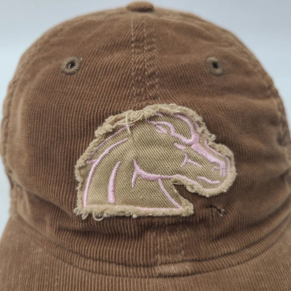 Women Boise State Broncos Hat Strapback (Fits Small) Adidas Brown Pink‎ Corduroy